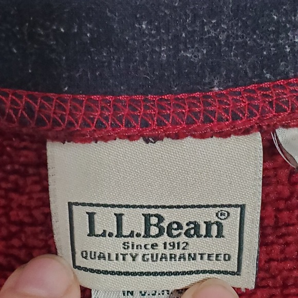 LL Bean Men Polartec Pullover Size 2XL Tall Red Hiking Outdoors Arm Pocket - Picture 5 of 14